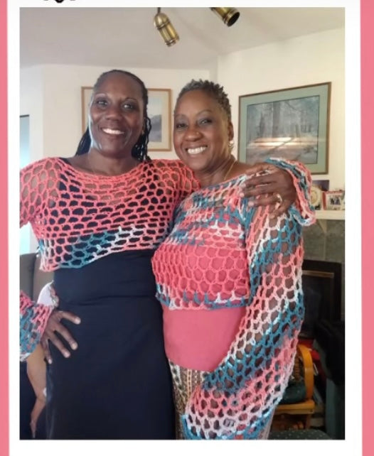 Handmade Crochet Half mesh top