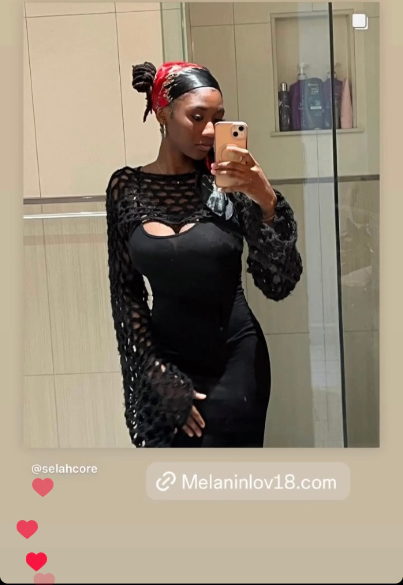 Handmade Crochet Half mesh top